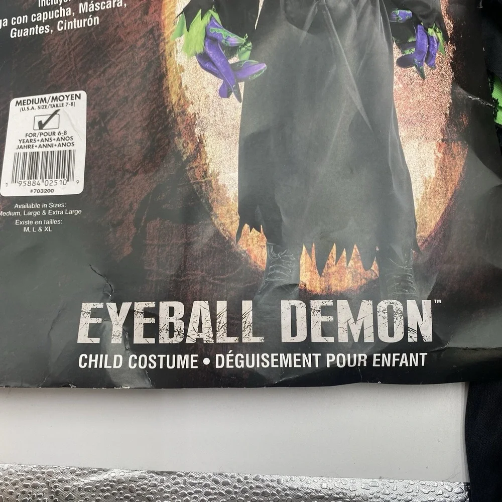 Eyeball Demon Monster Halloween Costume Kids Medium 7-8 New Complete SEE PICS - Picture 5 of 12